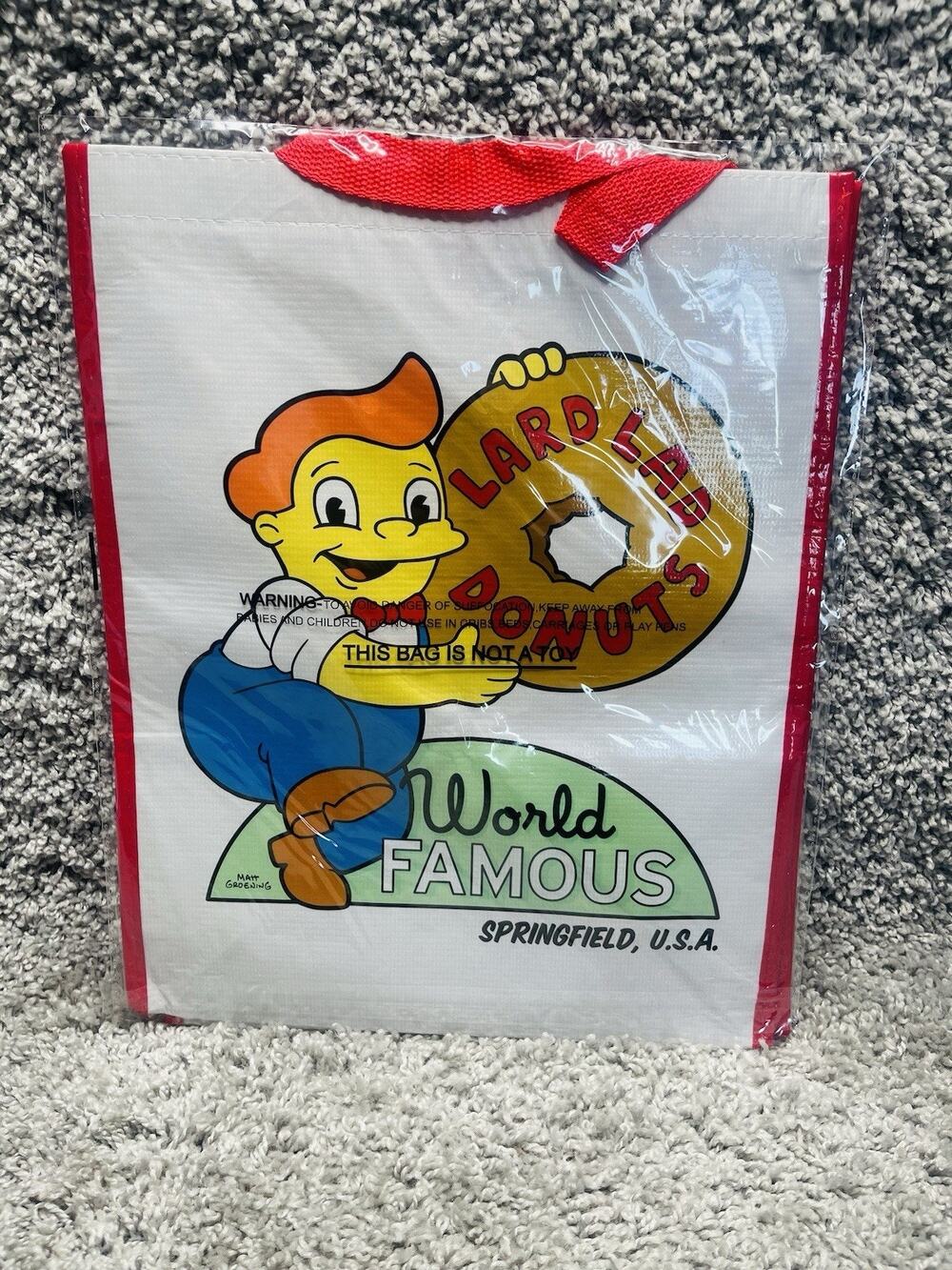 Universal Studios The Simpsons Lard Lad Donuts World Famous Reusesable Tote Bag